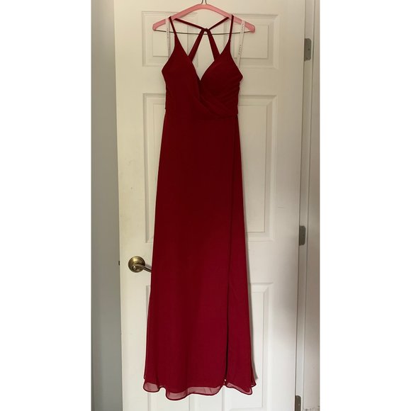 Azazie Davis Bridesmaid Dress in Burgundy - Picture 4 of 5